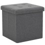 Folding storage stools 2 pcs dark gray synthetic linen by vidaXL, Folding stools and chairs - Ref: Foro24-247079, Price: 39,0...