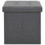 Taburetes almacenaje plegables 2 uds lino sintético gris oscuro de vidaXL, Taburetes y sillas plegables - Ref: Foro24-247079,...