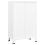 Baúl de almacenaje industrial metal blanco 70x40x115 cm de vidaXL, Baúles de almacenamiento - Ref: Foro24-339622, Precio: 162...