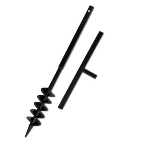 Black Earth Steel Auger with 100 mm Double Spiral Handle by vidaXL, Helical augers - Ref: Foro24-141024, Price: 37,46 €, Disc...