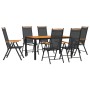 7-piece black and brown aluminum garden dining set by vidaXL, Garden sets - Ref: Foro24-3200602, Price: 539,33 €, Discount: %