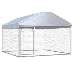 Außenzwinger mit Dach 200x200x135 cm von vidaXL, Hundehütten und Zäune - Ref: Foro24-144493, Preis: 186,34 €, Rabatt: %