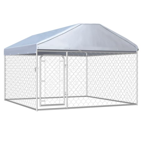 Außenzwinger mit Dach 200x200x135 cm von vidaXL, Hundehütten und Zäune - Ref: Foro24-144493, Preis: 186,17 €, Rabatt: %