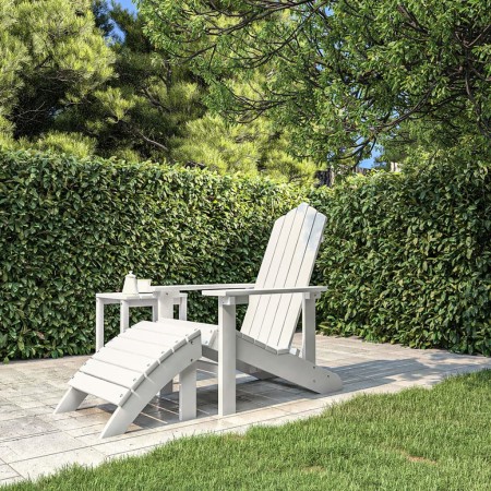 Silla de jardín Adirondack con reposapiés HDPE blanco de vidaXL, Sillas de jardín - Ref: Foro24-318645, Precio: 140,64 €, Des...