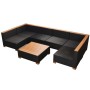 Muebles de jardín y cojines 7 piezas ratán sintético negro de vidaXL, Conjuntos de jardín - Ref: Foro24-42751, Precio: 797,99...