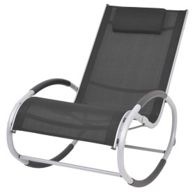 Black Textilene Garden Rocking Chair by vidaXL, Garden chairs - Ref: Foro24-47781, Price: 112,57 €, Discount: %