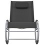 Silla mecedora de jardín de textilene negro de vidaXL, Sillas de jardín - Ref: Foro24-47781, Precio: 112,99 €, Descuento: %