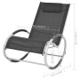 Silla mecedora de jardín de textilene negro de vidaXL, Sillas de jardín - Ref: Foro24-47781, Precio: 112,99 €, Descuento: %