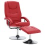 Red synthetic leather recliner with footrest by vidaXL, Armchairs - Ref: Foro24-248658, Price: 356,99 €, Discount: %