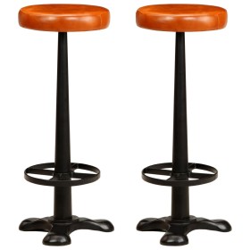 Kitchen stools 2 units genuine leather by vidaXL, Kitchen stools - Ref: Foro24-286244, Price: 169,99 €, Discount: %