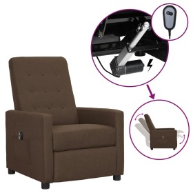 Sillón reclinable eléctrico de tela marrón de vidaXL, Sillones - Ref: Foro24-3098642, Precio: 217,99 €, Descuento: %