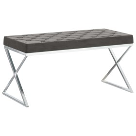 Stainless steel and gray velvet bench 97 cm by vidaXL, Benches for halls and storage - Ref: Foro24-289054, Price: 116,50 €, D...