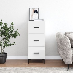 Glossy white plywood sideboard 34.5x34x90 cm by vidaXL, Sideboards - Ref: Foro24-828606, Price: 77,99 €, Discount: %