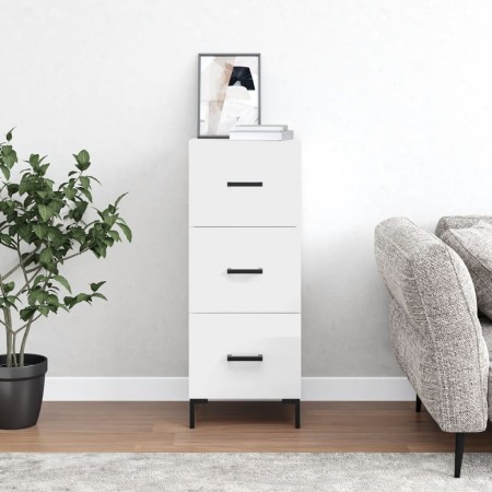 Glossy white plywood sideboard 34.5x34x90 cm by vidaXL, Sideboards - Ref: Foro24-828606, Price: 77,42 €, Discount: %