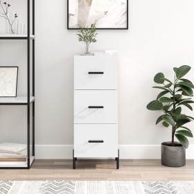 Glossy white plywood sideboard 34.5x34x90 cm by vidaXL, Sideboards - Ref: Foro24-828614, Price: 82,99 €, Discount: %