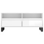 Mueble de TV madera contrachapada blanco brillo 100x34,5x44,5cm de vidaXL, Muebles TV - Ref: Foro24-831246, Precio: 101,72 €,...