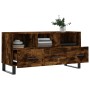 Smoked oak engineered wood TV cabinet 102x36x50 cm by vidaXL, TV Furniture - Ref: Foro24-829065, Price: 86,54 €, Discount: %