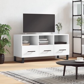 Mueble de TV madera de ingeniería blanco 102x36x50 cm de vidaXL, Muebles TV - Ref: Foro24-829060, Precio: 67,99 €, Descuento: %