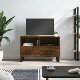 Brown oak plywood TV cabinet 80x36x50 cm by vidaXL, TV Furniture - Ref: Foro24-829003, Price: 68,99 €, Discount: %