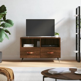 Brown oak plywood TV cabinet 80x36x50 cm by vidaXL, TV Furniture - Ref: Foro24-828947, Price: 51,99 €, Discount: %