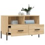 TV stand made of smoked oak plywood, measuring 80x36x50 cm. by vidaXL, TV Furniture - Ref: Foro24-828983, Price: 56,10 €, Dis...