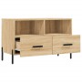 TV stand made of smoked oak plywood, measuring 80x36x50 cm. by vidaXL, TV Furniture - Ref: Foro24-828983, Price: 56,10 €, Dis...