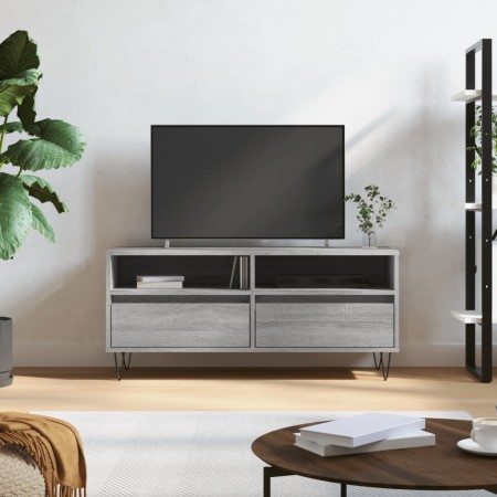 Mueble de TV madera contrachapada gris Sonoma 100x34,5x44,5 cm de vidaXL, Muebles TV - Ref: Foro24-831242, Precio: 71,99 €, D...