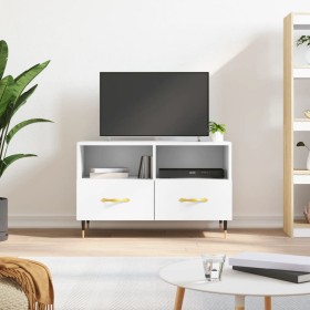 Mueble para TV madera contrachapada blanco 80x36x50 cm de vidaXL, Muebles TV - Ref: Foro24-828948, Precio: 62,99 €, Descuento: %