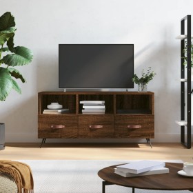 Oak brown engineered wood TV cabinet 102x36x50 cm by vidaXL, TV Furniture - Ref: Foro24-829011, Price: 57,99 €, Discount: %