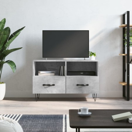 Concrete gray plywood TV cabinet 80x36x50 cm by vidaXL, TV Furniture - Ref: Foro24-828968, Price: 44,35 €, Discount: %