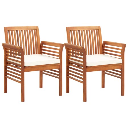 Garden dining chairs 2 units with solid acacia wood cushions by vidaXL, Garden chairs - Ref: Foro24-45965, Price: 205,48 €, D...