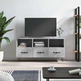 Mueble de TV madera de ingeniería gris hormigón 102x36x50 cm de vidaXL, Muebles TV - Ref: Foro24-829032, Precio: 55,99 €, Des...