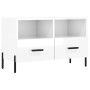 Glänzend weißer Sperrholz-TV-Schrank 80x36x50 cm von vidaXL, TV-Möbel - Ref: Foro24-828982, Preis: 61,47 €, Rabatt: %