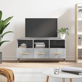 Mueble de TV madera de ingeniería gris hormigón 102x36x50 cm de vidaXL, Muebles TV - Ref: Foro24-829016, Precio: 61,99 €, Des...