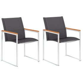 Garden chairs 2 units textilene and gray stainless steel by vidaXL, Garden chairs - Ref: Foro24-46497, Price: 159,99 €, Disco...