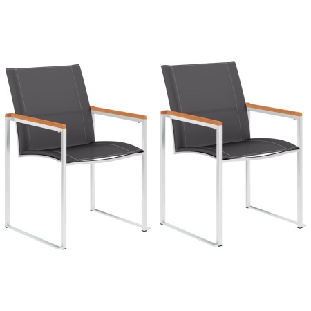 Garden chairs 2 units textilene and gray stainless steel by vidaXL, Garden chairs - Ref: Foro24-46497, Price: 159,41 €, Disco...