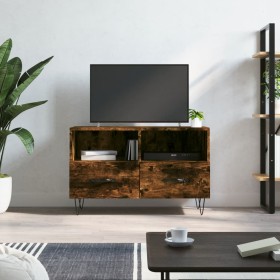 Mueble para TV madera contrachapada roble ahumado 80x36x50 cm de vidaXL, Muebles TV - Ref: Foro24-828969, Precio: 49,99 €, De...