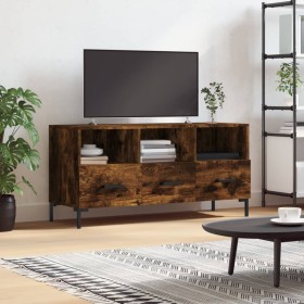 Smoked oak engineered wood TV cabinet 102x36x50 cm by vidaXL, TV Furniture - Ref: Foro24-829041, Price: 80,99 €, Discount: %