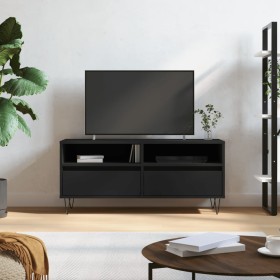 Black plywood TV cabinet 100x34.5x44.5 cm by vidaXL, TV Furniture - Ref: Foro24-831237, Price: 70,99 €, Discount: %