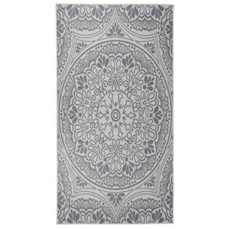 Alfombra de exterior de tejido plano rayas azules 80x150 cm de vidaXL, Alfombras - Ref: Foro24-340827, Precio: 23,99 €, Descu...