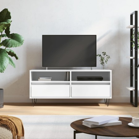 TV stand made of white glossy plywood 100x34.5x44.5cm by vidaXL, TV Furniture - Ref: Foro24-831238, Price: 62,12 €, Discount: %