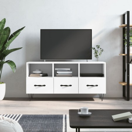 Mueble de TV madera de ingeniería blanco 102x36x50 cm de vidaXL, Muebles TV - Ref: Foro24-829028, Precio: 57,02 €, Descuento: %