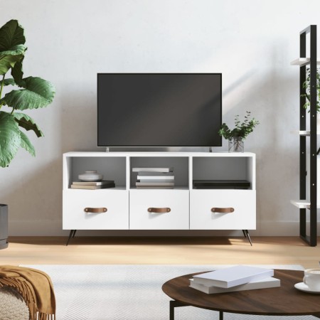 Mueble de TV madera de ingeniería blanco 102x36x50 cm de vidaXL, Muebles TV - Ref: Foro24-829004, Precio: 77,61 €, Descuento: %