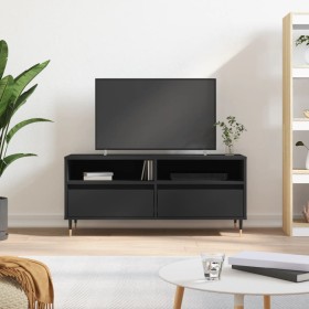 Black plywood TV cabinet 100x34.5x44.5 cm by vidaXL, TV Furniture - Ref: Foro24-831229, Price: 74,99 €, Discount: %