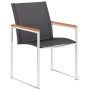 Garden chairs 4 units, gray textilene and stainless steel. by vidaXL, Garden chairs - Ref: Foro24-46496, Price: 291,99 €, Dis...