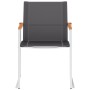 Garden chairs 4 units, gray textilene and stainless steel. by vidaXL, Garden chairs - Ref: Foro24-46496, Price: 291,99 €, Dis...