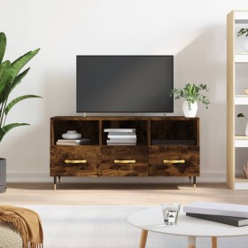 Smoked oak engineered wood TV cabinet 102x36x50 cm by vidaXL, TV Furniture - Ref: Foro24-829017, Price: 61,99 €, Discount: %