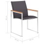 Garden chairs 4 units, gray textilene and stainless steel. by vidaXL, Garden chairs - Ref: Foro24-46496, Price: 291,99 €, Dis...