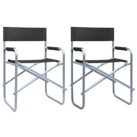 Director chairs 2 units black steel by vidaXL, Garden chairs - Ref: Foro24-47918, Price: 94,99 €, Discount: %