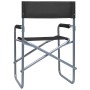 Director chairs 2 units black steel by vidaXL, Garden chairs - Ref: Foro24-47918, Price: 94,99 €, Discount: %